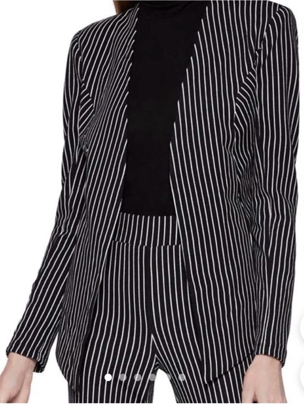 BCBG Women’s Black & White Pinstripe Blazer Jacket